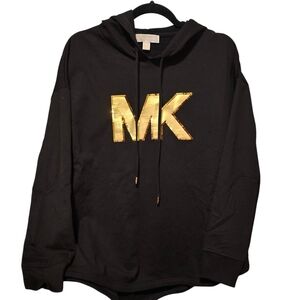 NWOT Michael Kors Black Sweatshirt with Gold Logo